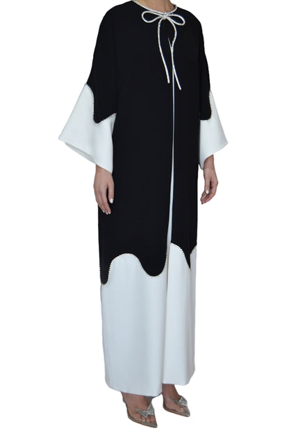 CREPE CAFTAN WITH SWAROWSKI BOW