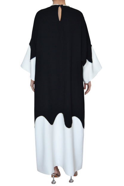 CREPE CAFTAN WITH SWAROWSKI BOW