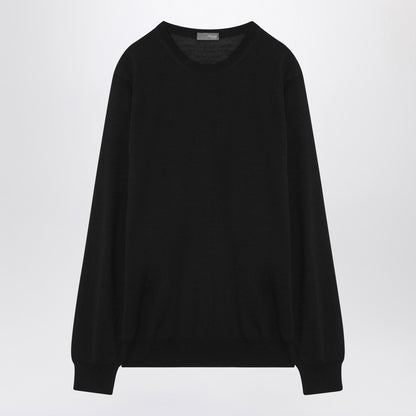 Black Wool Crew-neck Sweater