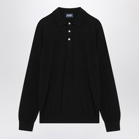 Black Cotton Polo Shirt