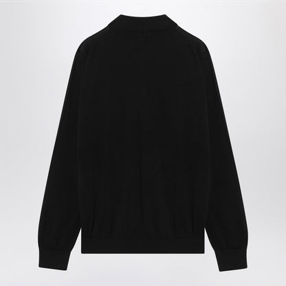 Black Cotton Polo Shirt