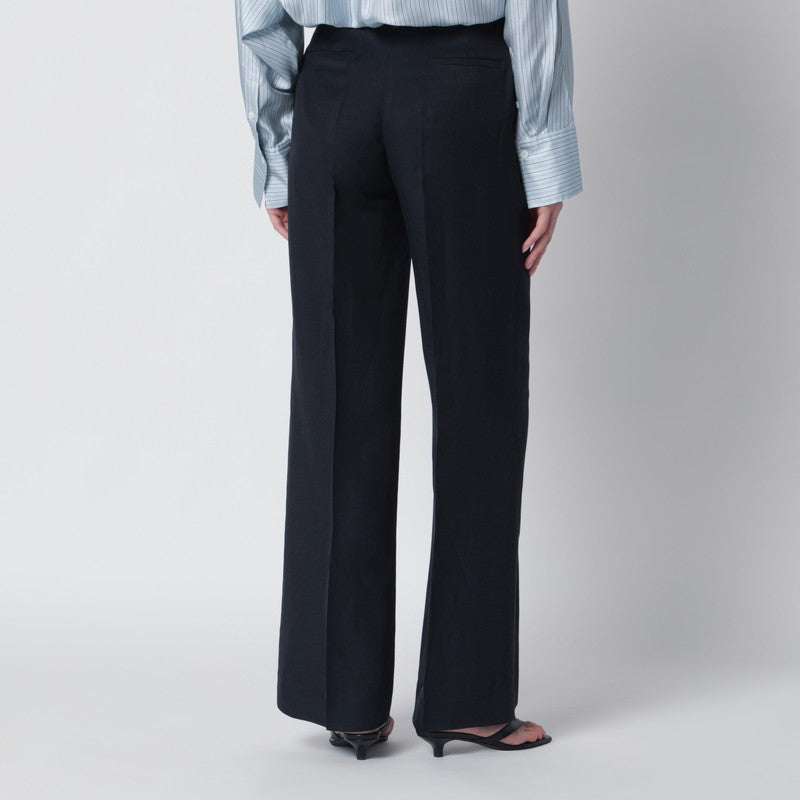 Blue viscose trousers