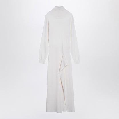 Cream-Coloured Turtleneck Dress In Wool Blend