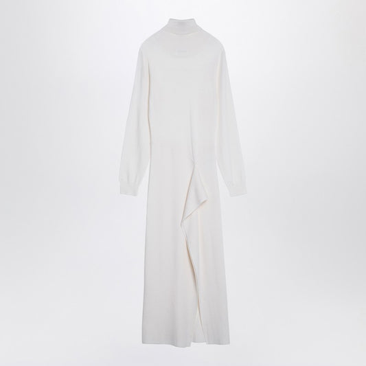 Cream-Coloured Turtleneck Dress In Wool Blend