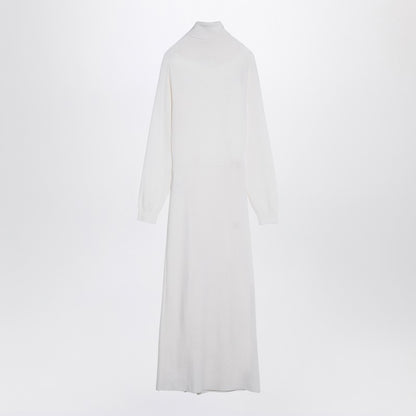Cream-Coloured Turtleneck Dress In Wool Blend