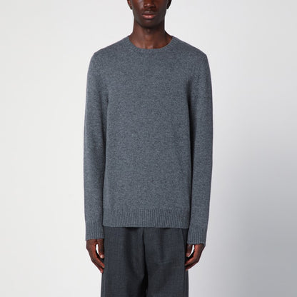 Grey Crew-neck Sweater In Cashmere