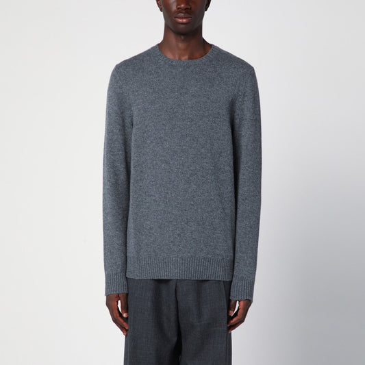 Grey Crew-neck Sweater In Cashmere