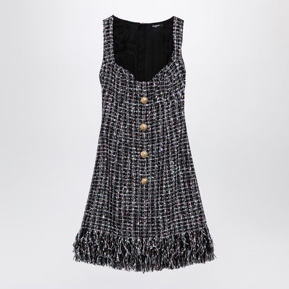 Tweed Mini Dress With Buttons