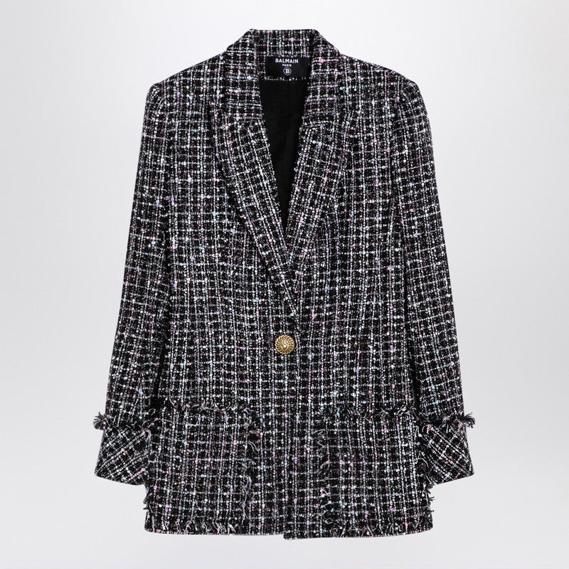 Single-breasted tweed blazer dress