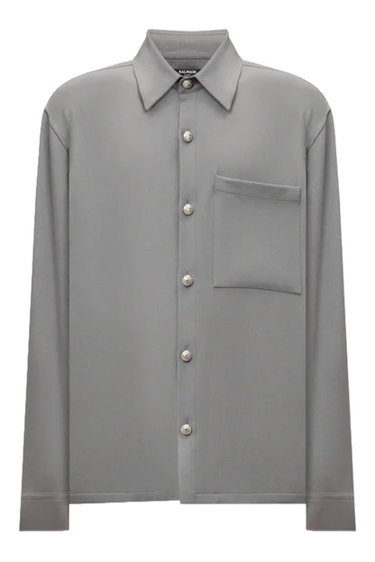 Embossed-Buttons Shirt