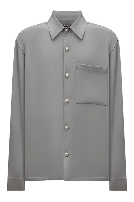 Embossed-Buttons Shirt