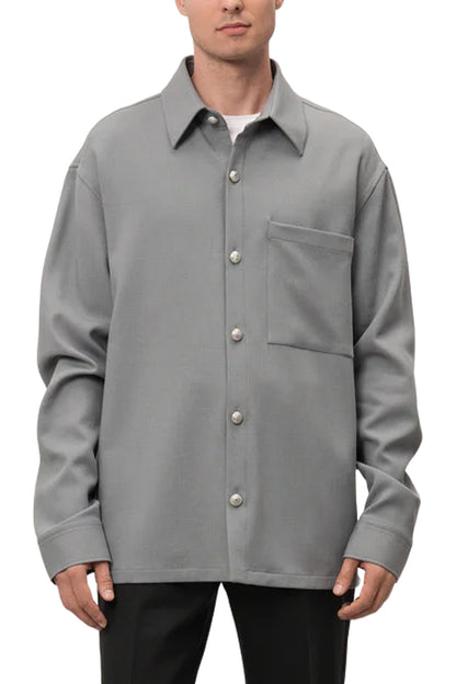 Embossed-Buttons Shirt