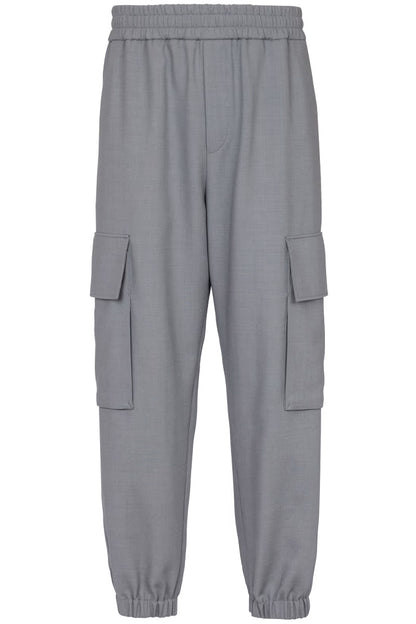 Double Crepe Wool Cargo Trousers
