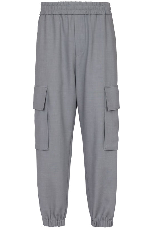Double Crepe Wool Cargo Trousers