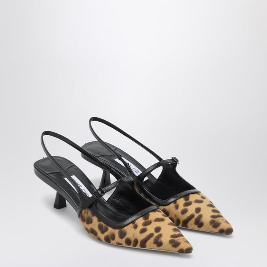 Didi 45 Slingback In Leopard Print Pony Skin