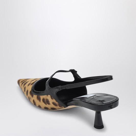 Didi 45 Slingback In Leopard Print Pony Skin