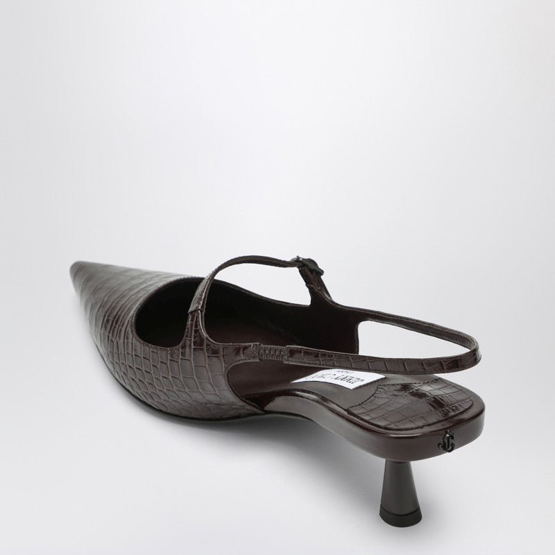 Didi 45 brown crocodile effect neckline