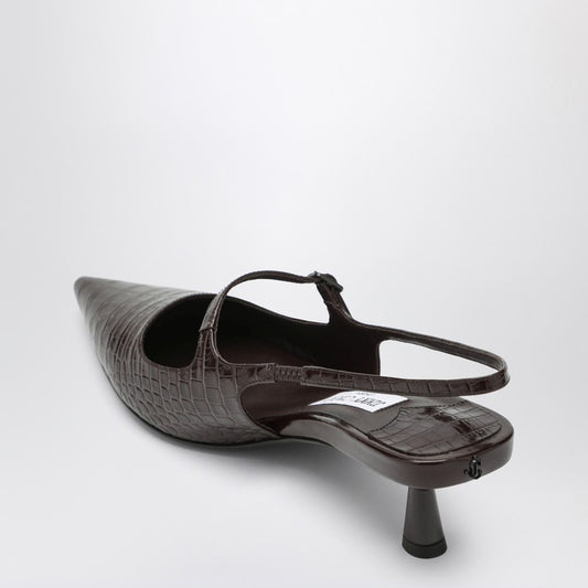 Didi 45 brown crocodile effect neckline