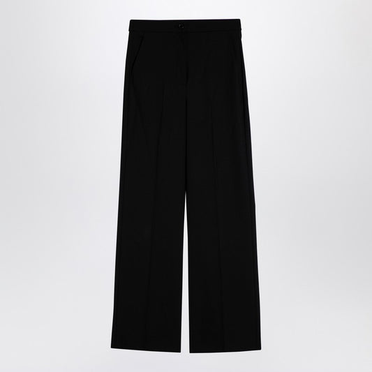 Black Wool-blend Trousers