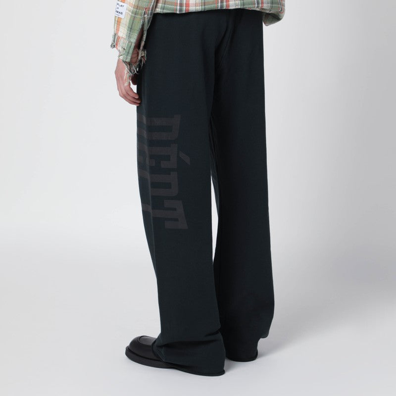 Black wide-leg jogging pants