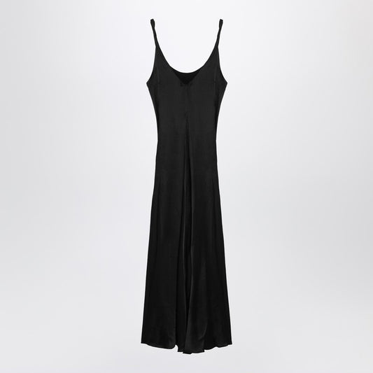 Black silk dress with knotted waist