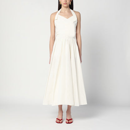 Ivory Dress With A Bow On The Back