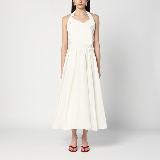Ivory Dress With A Bow On The Back
