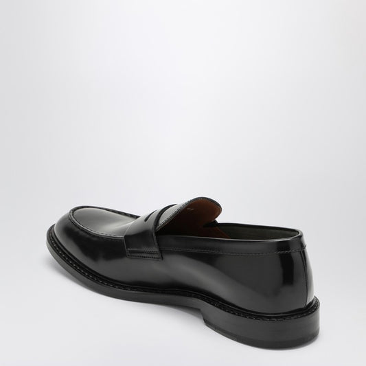 Black leather classic loafer