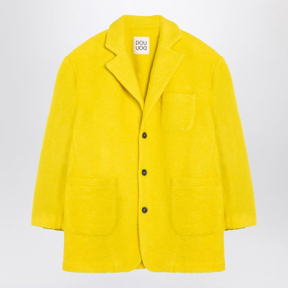 Yellow Single-Breasted Coat In Wool Blend
