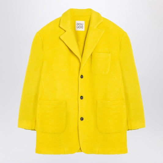 Yellow Single-Breasted Coat In Wool Blend