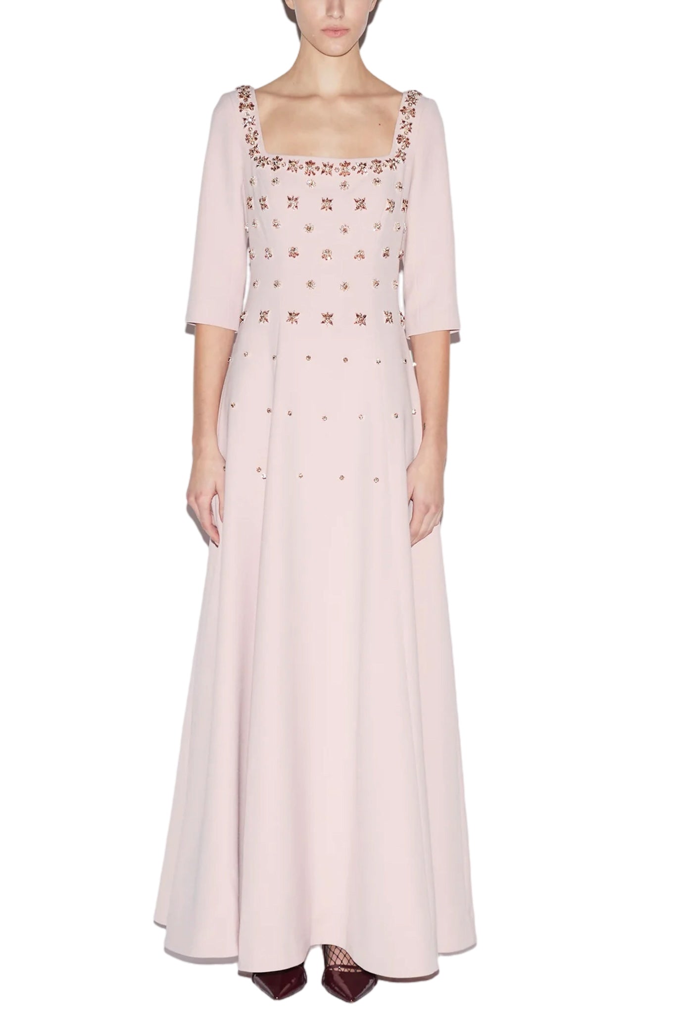 DALIAH GOWN PALE PINK EMBELLISHED CREPE