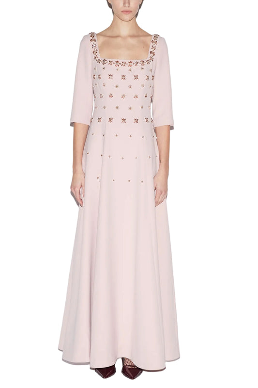 DALIAH GOWN PALE PINK EMBELLISHED CREPE