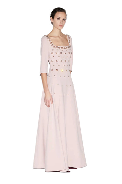 DALIAH GOWN PALE PINK EMBELLISHED CREPE