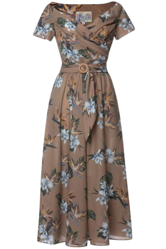 DALILA BELTED COTTON MIDI DRESS