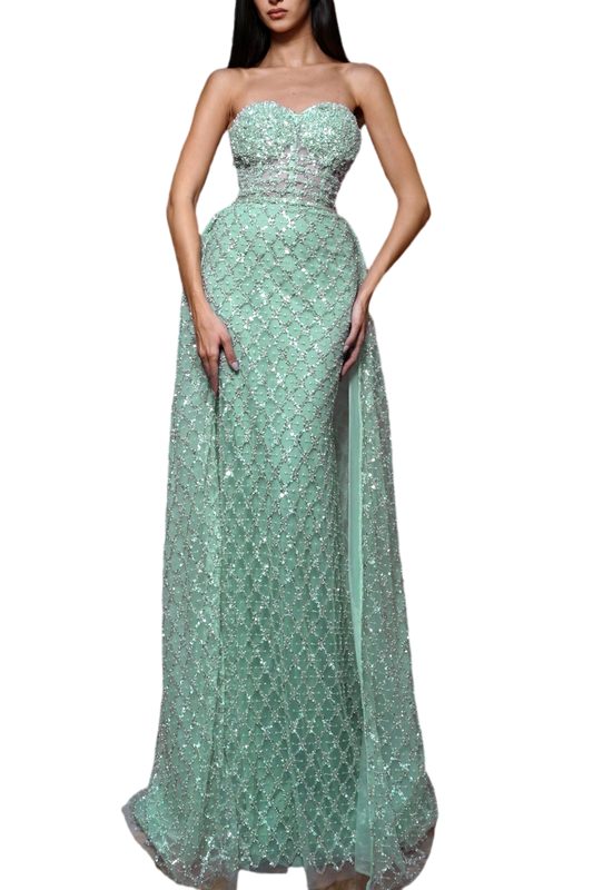 DIAMOND STRAPLESS GOWN