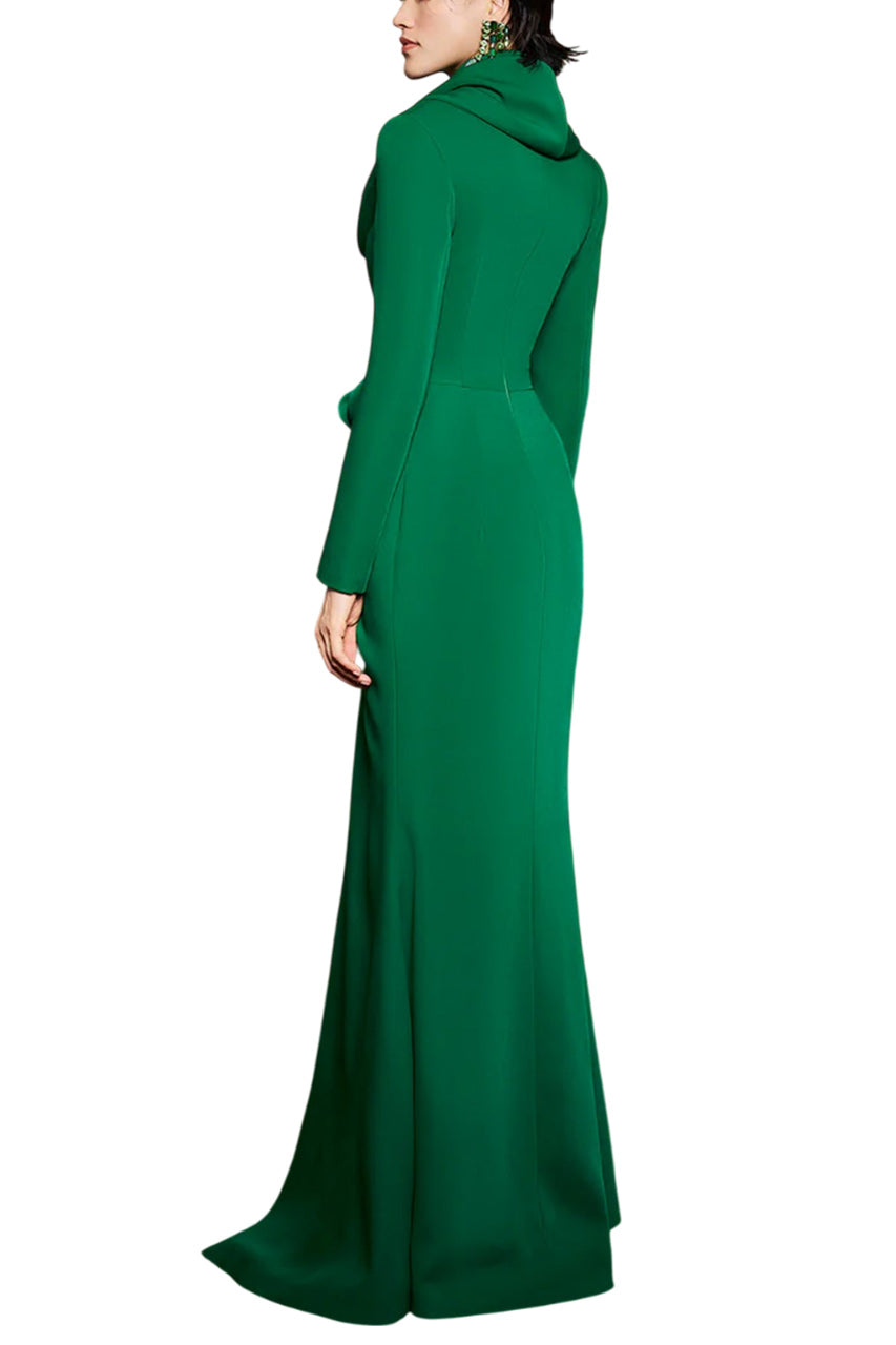 DRAPED GOWN WITH HOODIE
