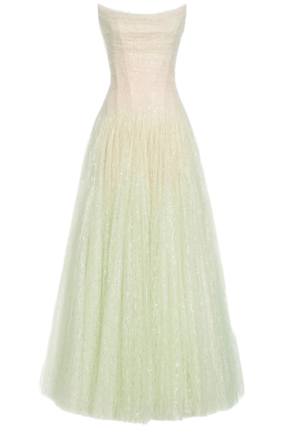 DRAPED LACE MAXI DRESS