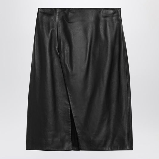 Akare Black Leather Skirt