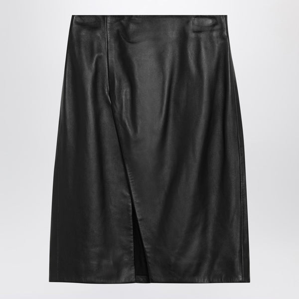 Akare Black Leather Skirt