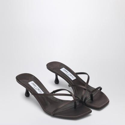 Etana Mule 50 In Coffee-coloured Leather