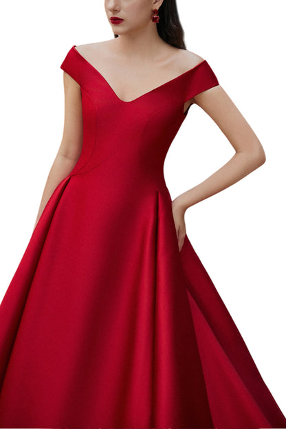 EMMA BALL GOWN OFF-SHOULDER TAFFETA EXTRA LONG LENGTH DRESS