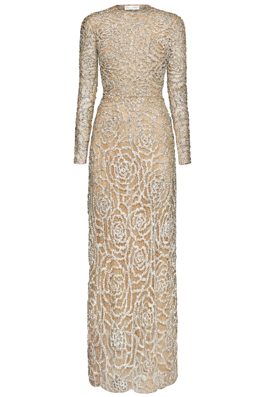 ENGLISH ROSE CRYSTAL EMBROIDERED GOWN