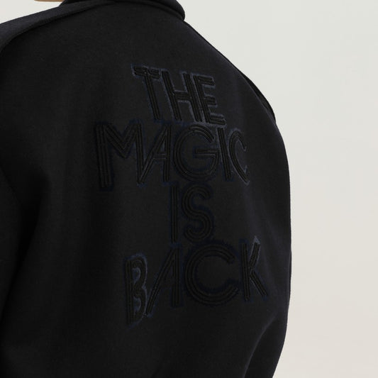 Magic bomber in blue wool