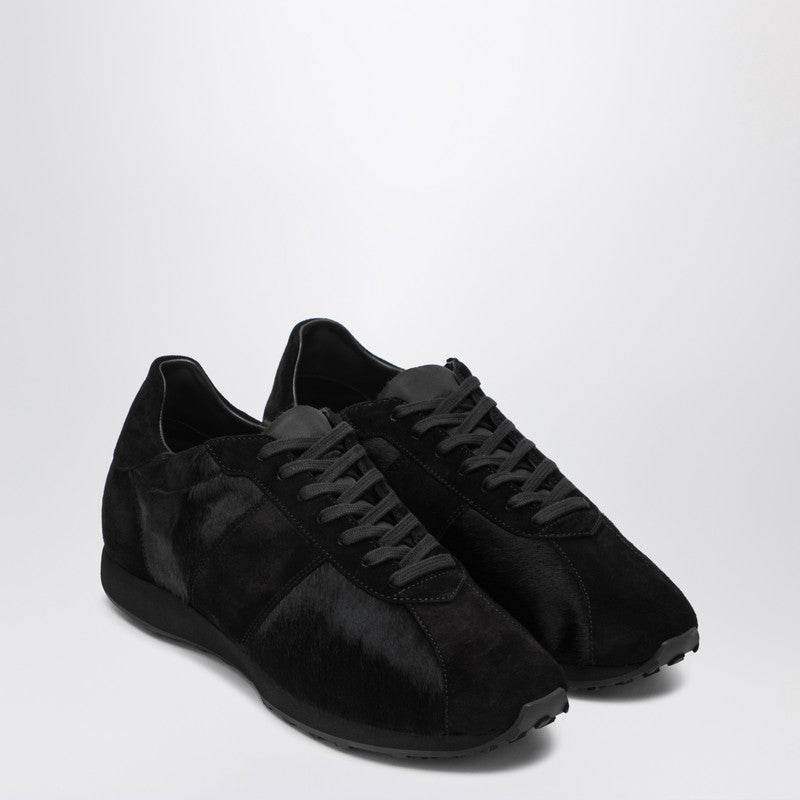 Black Sneaker In Pony And Velvet