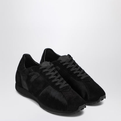 Black Sneaker In Pony And Velvet