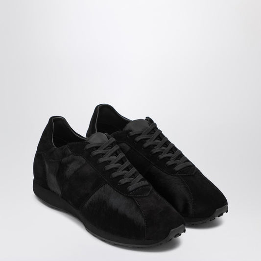 Black Sneaker In Pony And Velvet