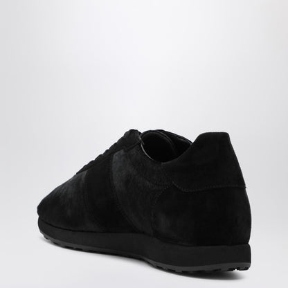 Black Sneaker In Pony And Velvet