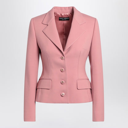 Single-breasted Pink Wool Jacket