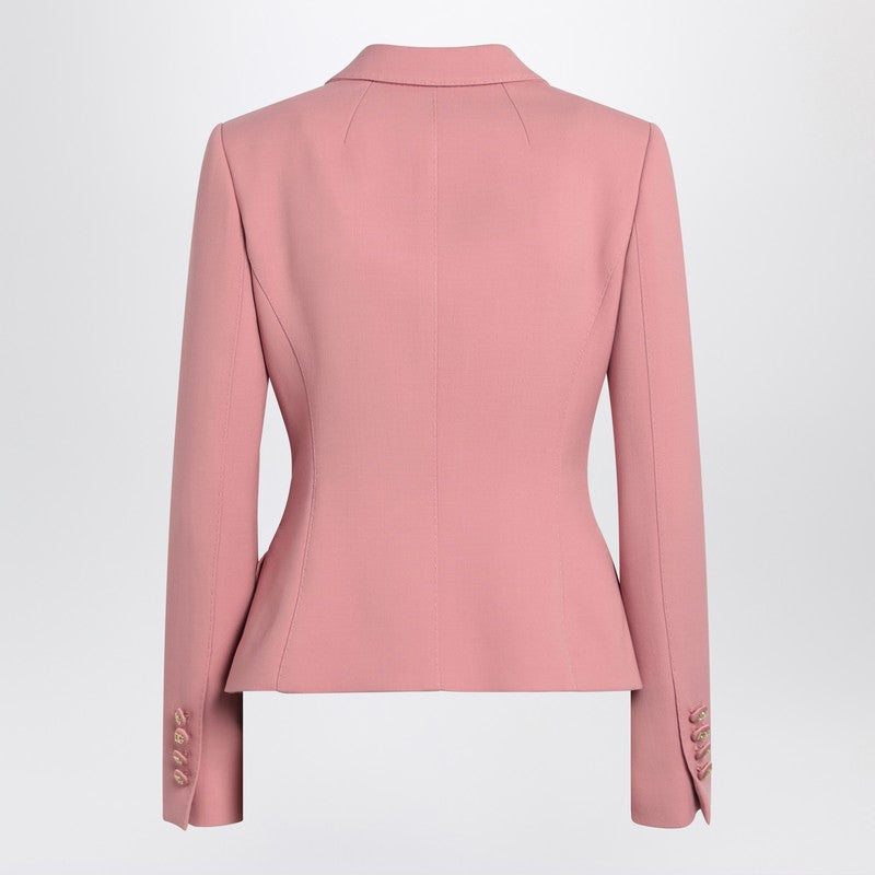 Single-breasted Pink Wool Jacket
