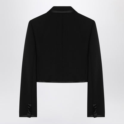 Cropped Double-breasted Black Jacket